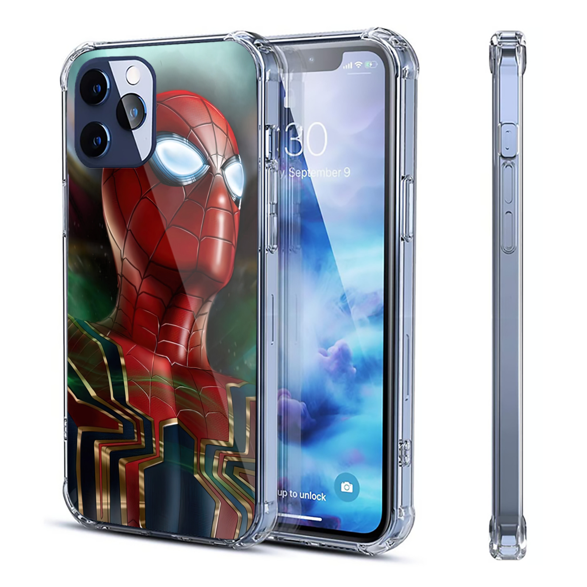 （画像用） Spider Man スパイダーマン 【iPhone 12シリーズ対応】透明スマホケース（クリアソフトケース）